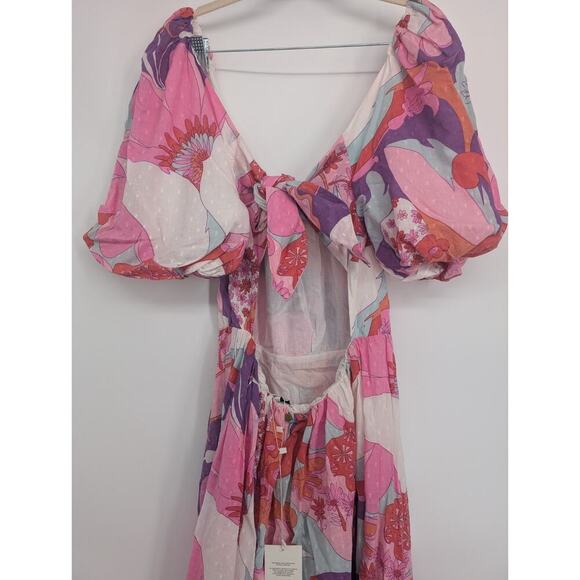 NWT Antik Batik Bahia Cutout Ruffle Maxi Dress Size US L EU 42 Floral #MD433 - Picture 6 of 11